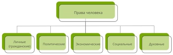 Классификация прав и свобод граждан Российской Федерации